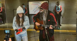 Show sorpresa de Sebastian Yatra y Susana Gimenez en el subte H. Foto: @stellacastro13.