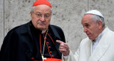 Angelo Sodano y el Papa Francisco. Foto: AFP.