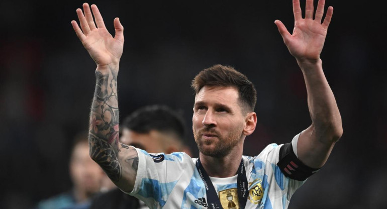 Lionel Messi y la Selección argentina tras la Finalissima. Foto: EFE.