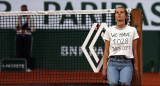 Protesta en la semifinal entre Cilic y Ruud. Foto: EFE.