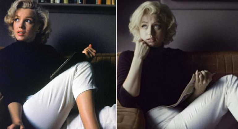 Marilyn Monroe y Ana de Armas. Foto: Netflix.