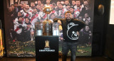 Diego Maradona Jr en la cancha de River. Foto: NA.