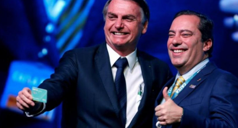 Pedro Guimaraes y Jair Bolsonaro. Foto: NA.