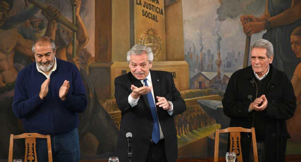 Alberto Fernández acto en la CGT. Foto NA