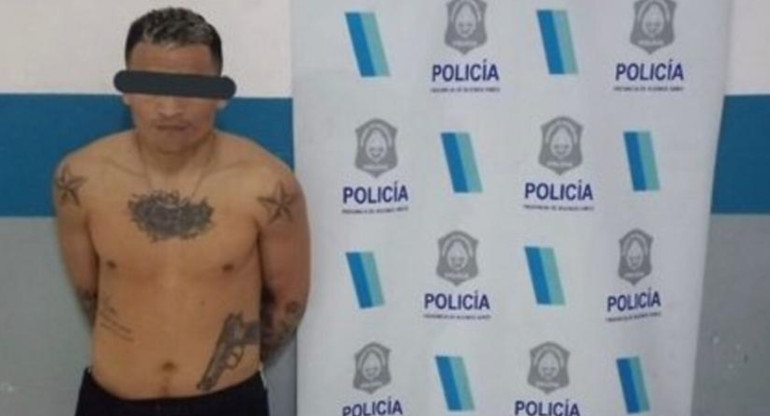 El sospechoso detenido por el crimen de Brandan Juárez. Foto: NA.
