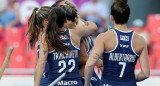 Festejo de Las Leonas en el Mundial de Hockey 2022. Foto: @fihockey.