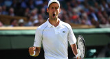 Novak Djokovic en Wimbledon. Foto: EFE.