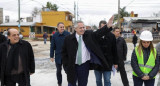 Alberto Fernández durante su recorrida. NA