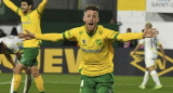  Nicolás Tripicchio festeja el tercer gol de Defensa y Justicia ante Aldosivi. Foto NA