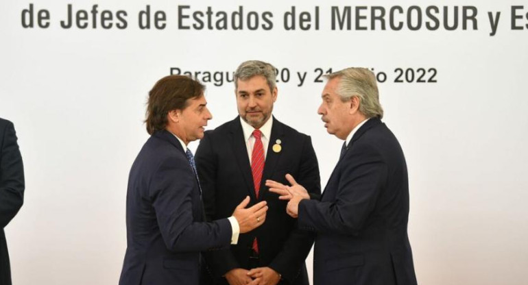 Alberto Fernández participó en la Cumbre del Mercosur en la ciudad paraguaya de Luque. Foto: NA.