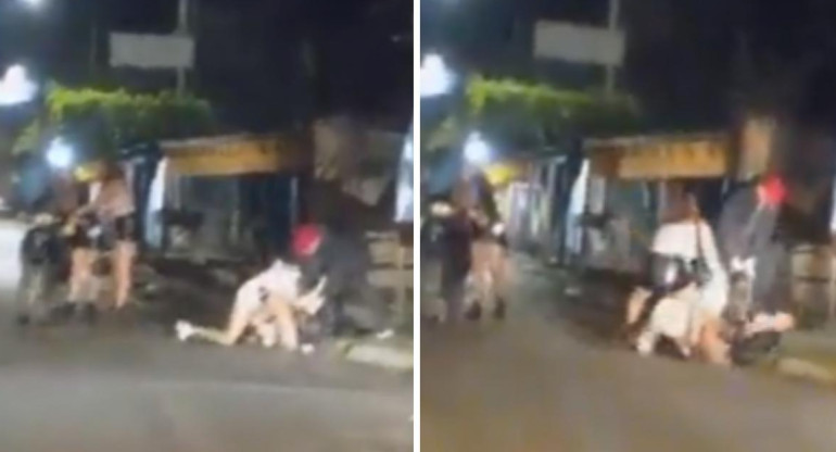 Un director de tránsito golpeó salvajemente a su ex pareja. Foto: captura de video.