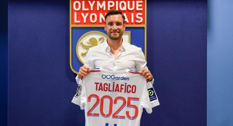 Nicolás Tagliagico, nuevo jugador del Lyon. Foto Twitter: @OL.