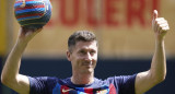 Presentación oficial de Robert Lewandowski en Barcelona. Foto: EFE.