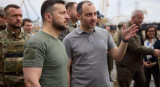 El presidente ucraniano, Volodímir Zelenski, en el puerto de Odesa. EFE