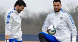 Javier García y Sergio Romero en Boca. Foto: NA.