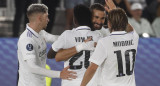 Festejo del Real Madrid ante el Eintracht Frankfurt por la Supercopa de Europa. Foto: EFE.