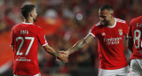 Festejo de Otamendi para el Benfica ante el Dinamo Kiev. Foto: REUTERS.