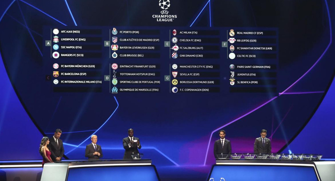 Sorteo Champions League 2022/2023. Foto: EFE.