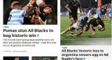 Medios internacionales sobre la victoria de Los Pumas ante All Blacks. Foto: Stuff.