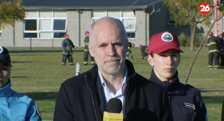 Conferencia de Horacio Rodríguez Larreta, Foto captura Canal 26