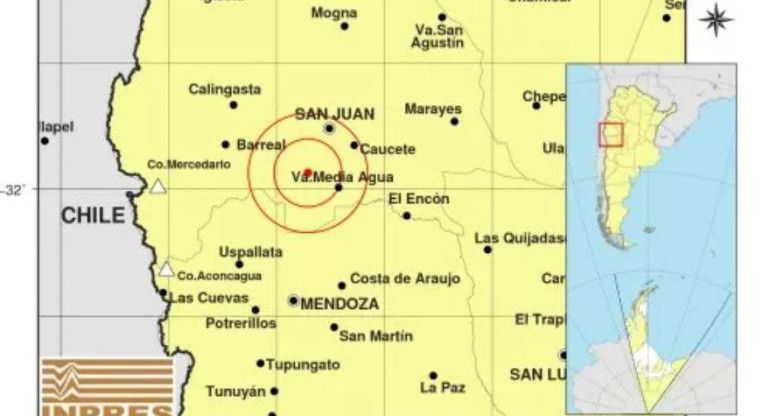 Nuevo sismo en San Juan. Foto: INPRES