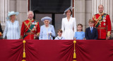 Reina Isabel II junto a Carlos y Guillermo. Foto: REUTERS.