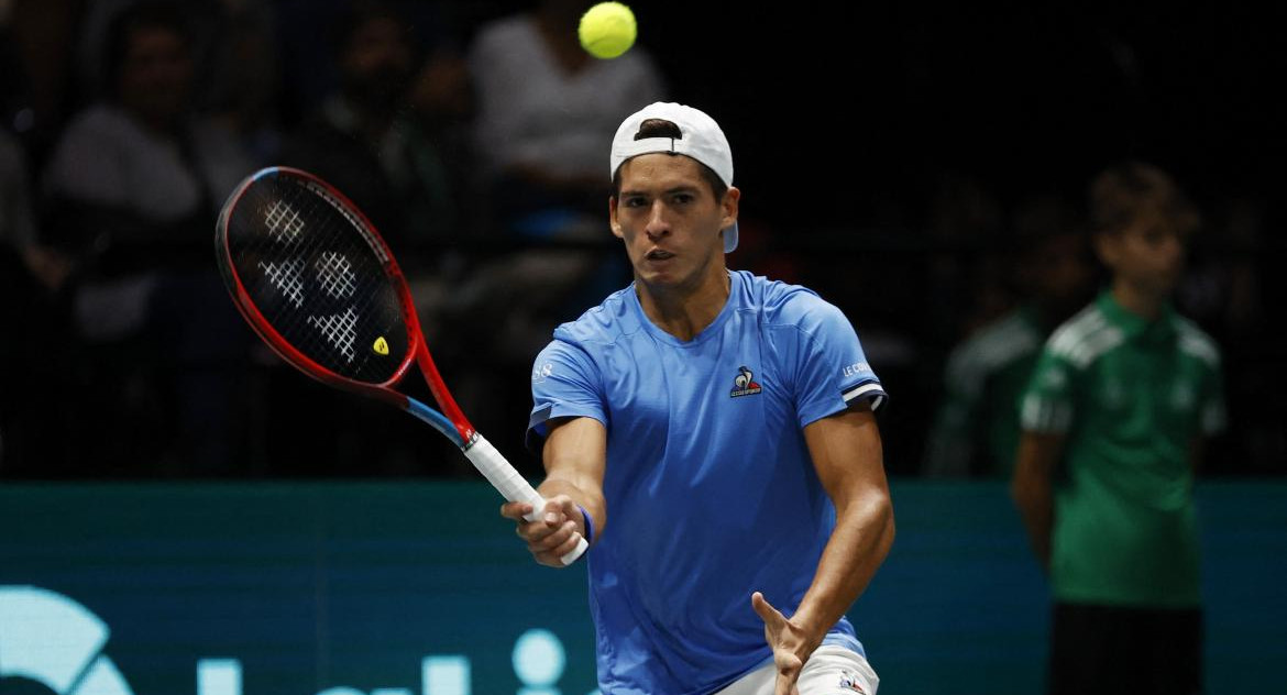 Sebastián Báez en la Copa Davis 2022. Foto: REUTERS.