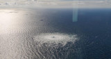 Fuga de gas sobre el mar Báltico. Foto: REUTERS