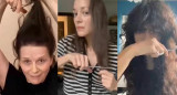 Artistas francesas se cortan el pelo en solidaridad con las mujeres iraníes. Fotos: captura de videos.