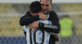 Lionel Messi y Lionel Scaloni. Foto: NA