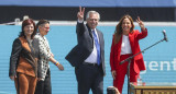 Alberto Fernández en la jura de Victoria Tolosa Paz, Kelly Olmos y Ayelen Mazzina. Foto: EFE.