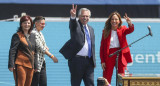 Alberto Fernández en la jura de Victoria Tolosa Paz, Kelly Olmos y Ayelen Mazzina. Foto: EFE.