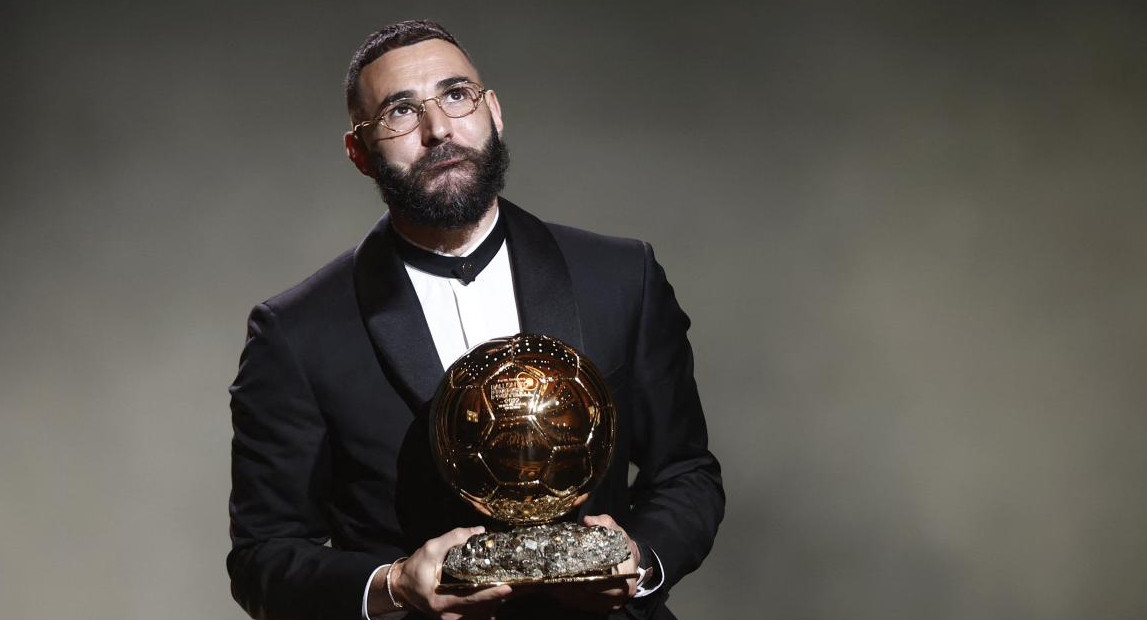 Karim Benzema, ganador del Balón de Oro 2022. Foto: Reuters.