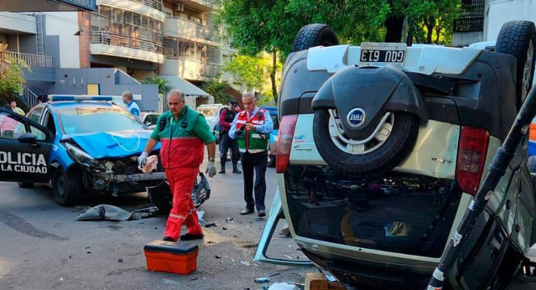 Accidente de tránsito en Núñez. Foto: Telam.