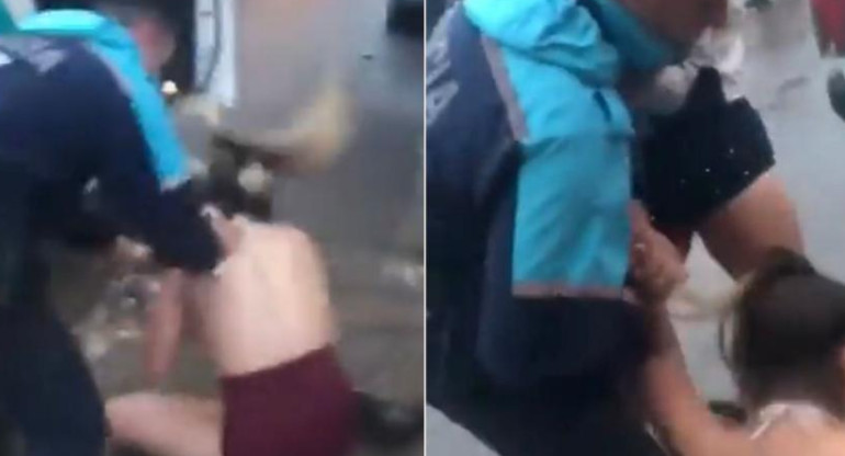 Brutal agresión de un policía de Mar del Plata a una joven a la salida de un boliche. Foto: NA.