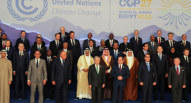 Representantes mundiales en el COP27. Foto: Reuters.