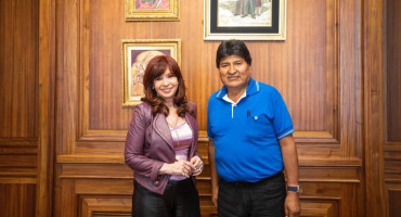 Cristina Kirchner y Evo Morales, foto Twitter @CFKArgentina