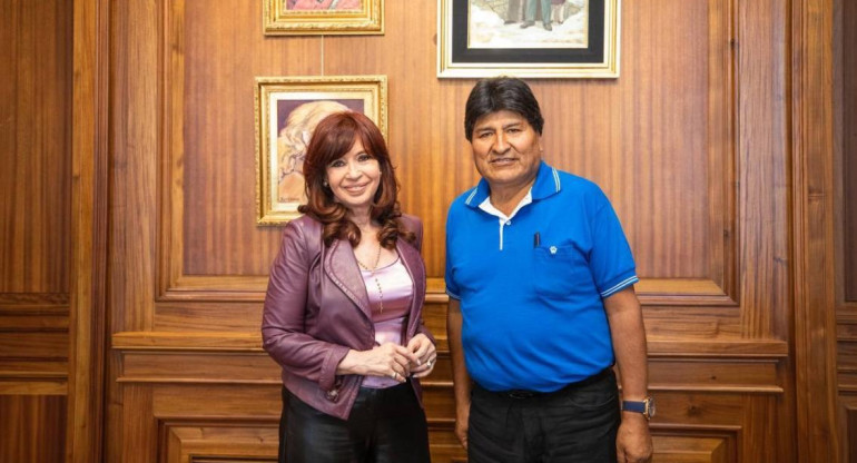 Cristina Kirchner y Evo Morales, foto Twitter @CFKArgentina