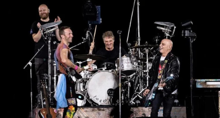 Coldplay junto a Zeta Bosio y Charly Alberti. Foto: captura de video
