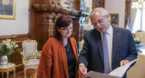 Kelly Olmos y Alberto Fernández. Foto: Presidencia.