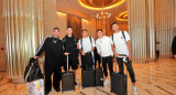 Los jugadores de la Selección Argentina que llegaron a Abu Dhabi. Foto: Twitter @Argentina.