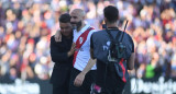 Marcelo Gallardo y Javier Pinola en su despedida de River. Foto: Télam.