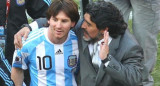 Messi y Maradona, una conexión especial que despierta sueños. Foto: NA.