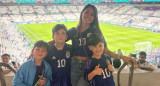 Antonela Roccuzzo junto a sus hijos Foto: Reuters