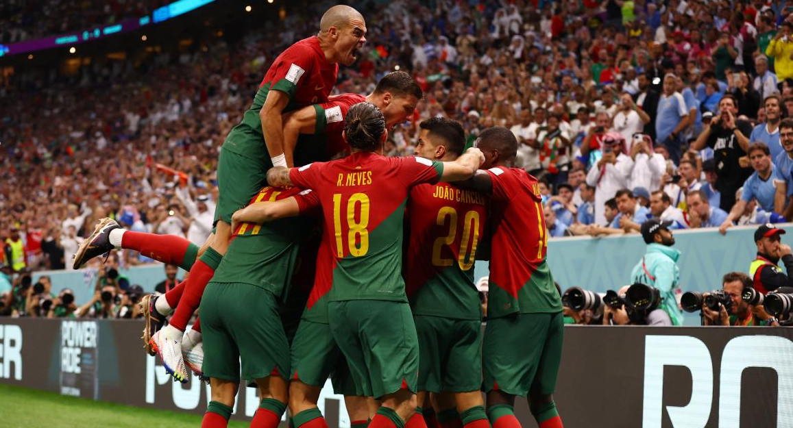 Foto final; Portugal-Uruguay; Qatar 2022. Foto: Reuters.