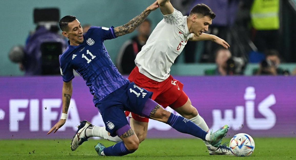 Ángel Di María; Argentina-Polonia; Qatar 2022. Foto: Reuters.