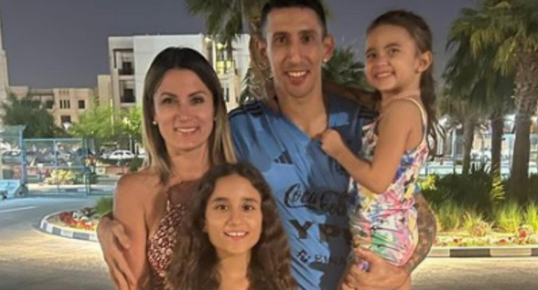 Ángel Di Maria junto a su familia. Foto: Instagram/jorgelinacardoso26