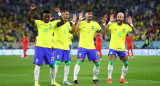 El baile festivo de Brasil ante Corea; Qatar 2022. Foto: Reuters.