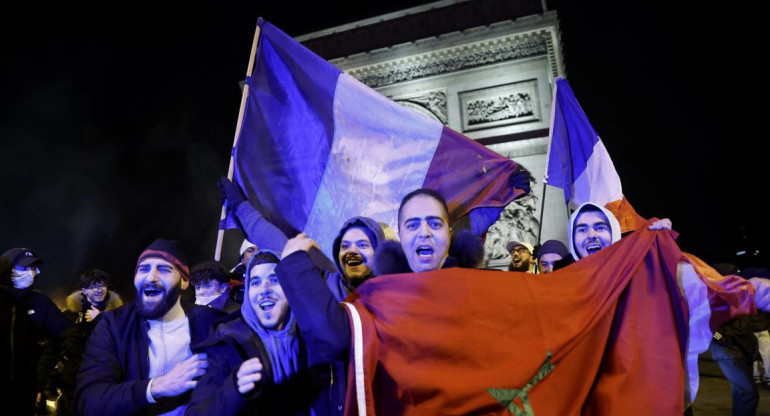 42 detenidos en Francia tras el triunfo de Marruecos a Portugal. Foto: Reuters.