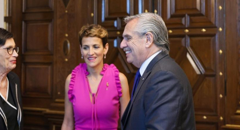 Alberto Fernández, María Victoria Chivite Navascués. Foto: Presidencia